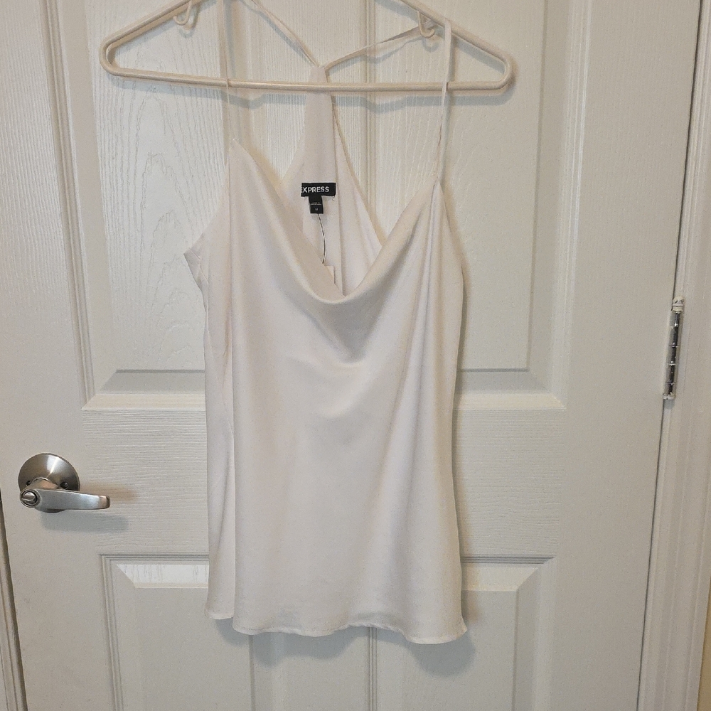 Express Med White Cowl Neck Top